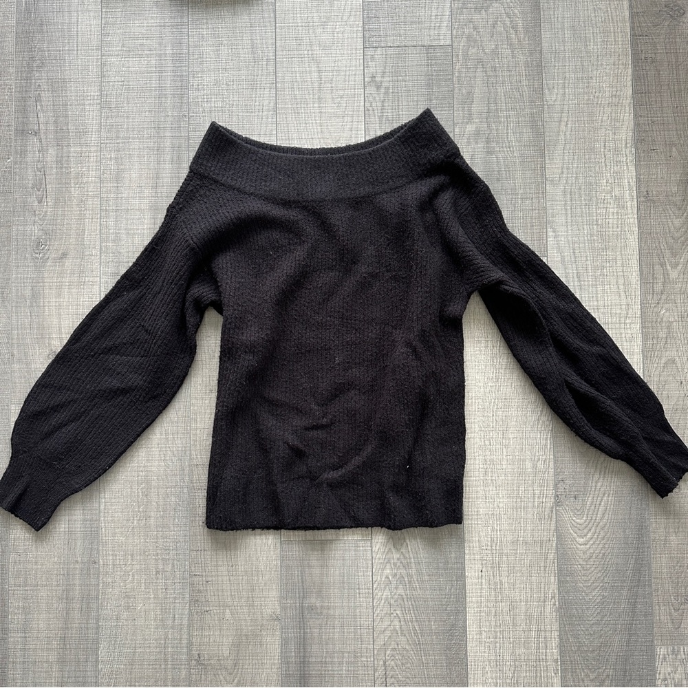 Off the shoulder knit sweater